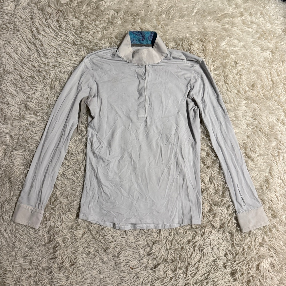 Women’s Medium White Noble Long Sleeve Horseback Riding Show Shirt. Good Cond.